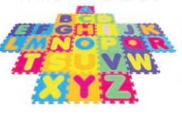 TAPETE EVA ABC 26PC - 28X28CMX05MM